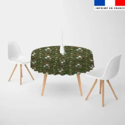 Coupon pour nappe ronde motif fantômes vert - Création Stillistic
