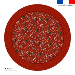 Coupon pour nappe ronde motif souris de noel rouge - Création Stillistic