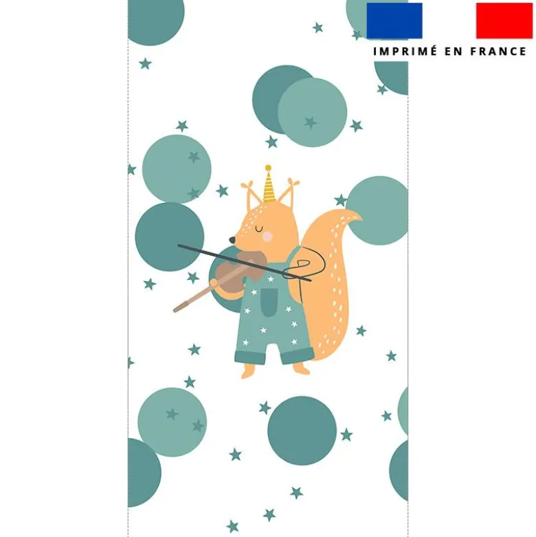 Coupon pour serviette de plage motif animaux musiciens