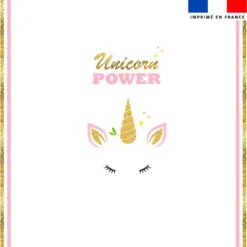Coupon pour serviette de plage blanc motif licorne gold