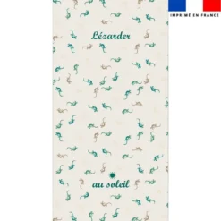 Coupon pour serviette de plage écru motif salamandre