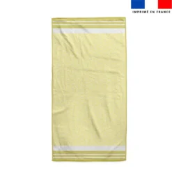 Coupon pour serviette de plage jaune motif fouta japonaise