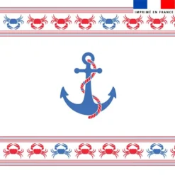 Coupon pour serviette de plage motif ancre bleue