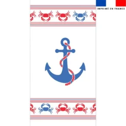 Coupon pour serviette de plage motif ancre bleue