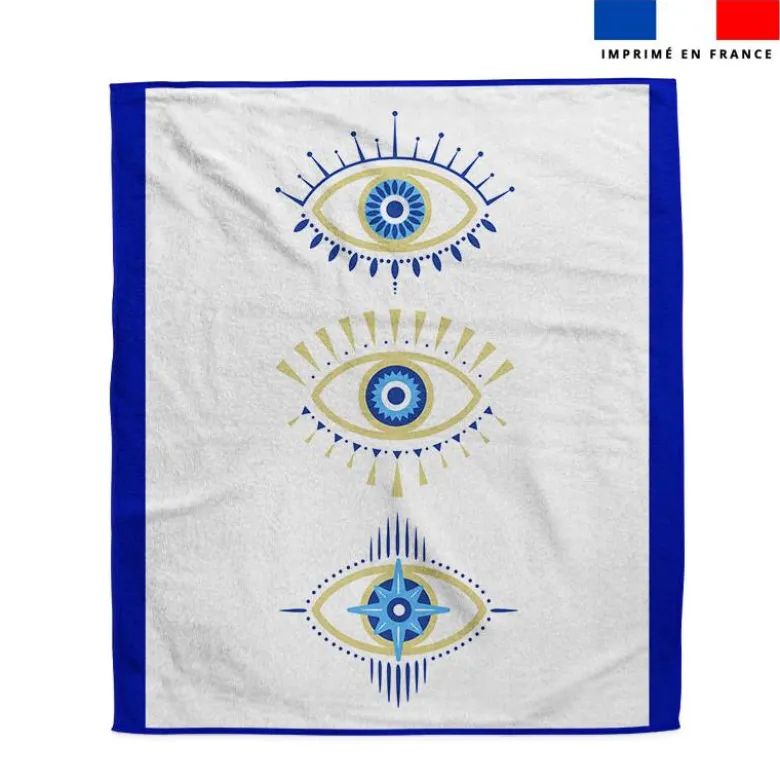 Coupon pour serviette de plage motif Grèce oeil bleu