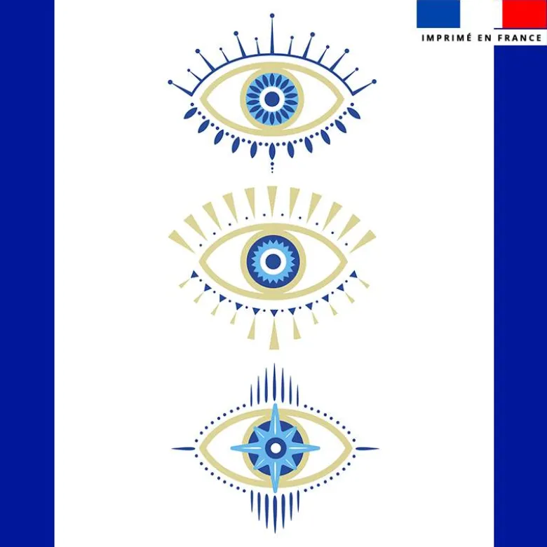 Coupon pour serviette de plage motif Grèce oeil bleu