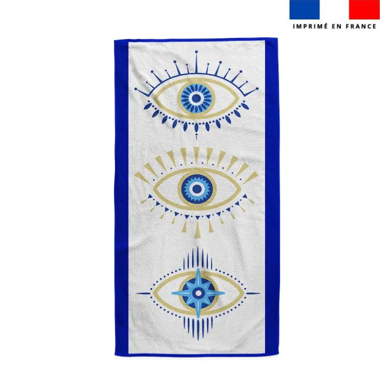 Coupon pour serviette de plage motif Grèce oeil bleu