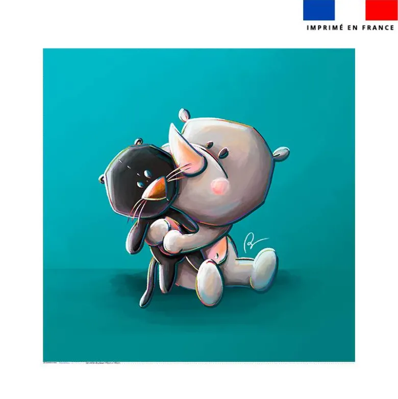 Coupon pour serviette de plage motif bébé rhino - Création Stillistic