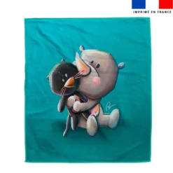 Coupon pour serviette de plage motif bébé rhino - Création Stillistic