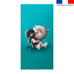 Coupon pour serviette de plage motif bébé rhino - Création Stillistic