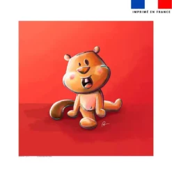 Coupon pour serviette de plage motif bébé castor - Création Stillistic