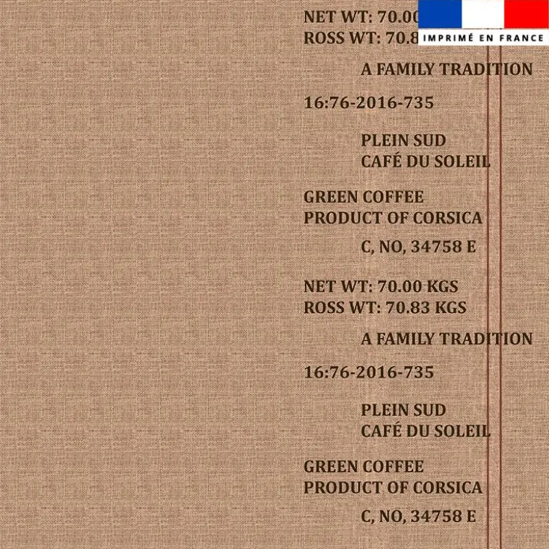 Coupon pour serviette de plage effet texture jute