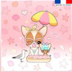 Coupon pour serviette de plage motif chiens summer vibes - Création Jolifox