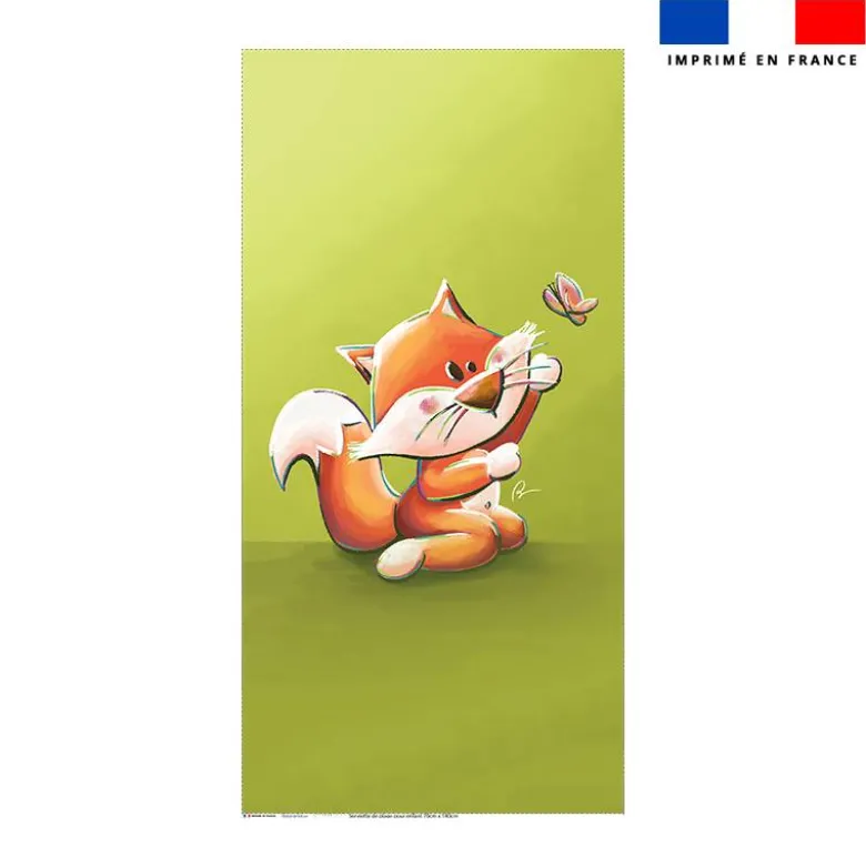 Coupon pour serviette de plage motif bébé renard - Création Stillistic