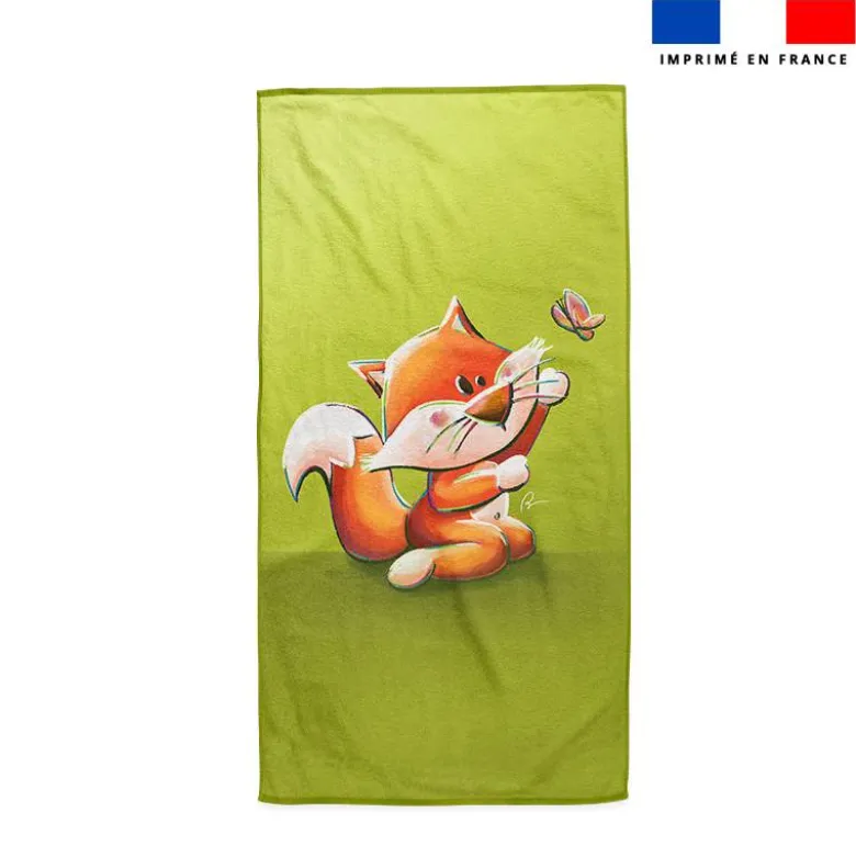 Coupon pour serviette de plage motif bébé renard - Création Stillistic