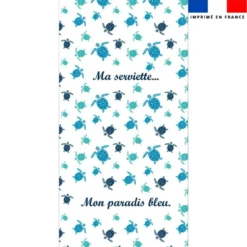 Coupon pour serviette de plage blanc motif tortue de mer