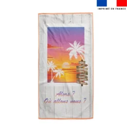 Coupon pour serviette de plage motif coucher de soleil