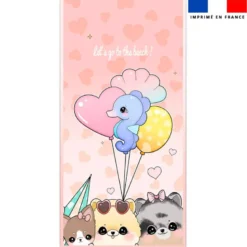 Coupon pour serviette de plage motif chiens et ballons - Création Jolifox