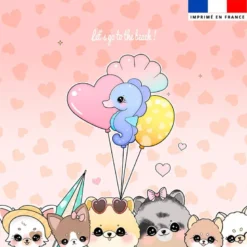 Coupon pour serviette de plage motif chiens et ballons - Création Jolifox