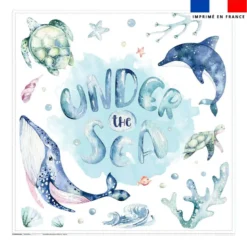 Coupon pour serviette de plage blanche motif animaux aquatiques