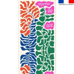 Coupon pour serviette de plage motif fleur grimpante orange et rose
