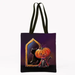 Coupon pour tote-bag motif chat citrouille - Création Stillistic