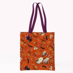 Coupon pour tote-bag motif fantômes orange - Création Stillistic