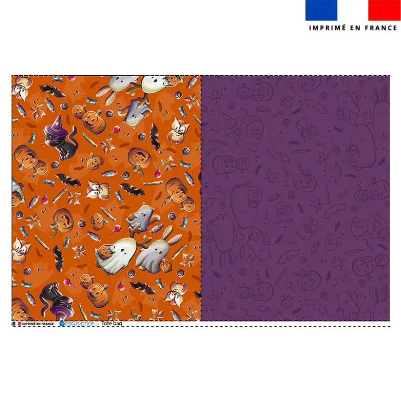Coupon pour tote-bag motif fantômes orange - Création Stillistic