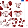 Coupon pour tour de lit motif souris aquarelle
