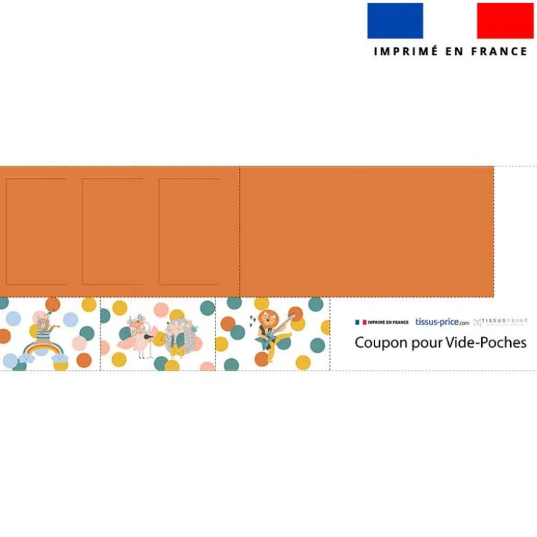 Coupon pour vide-poches motif animaux musiciens