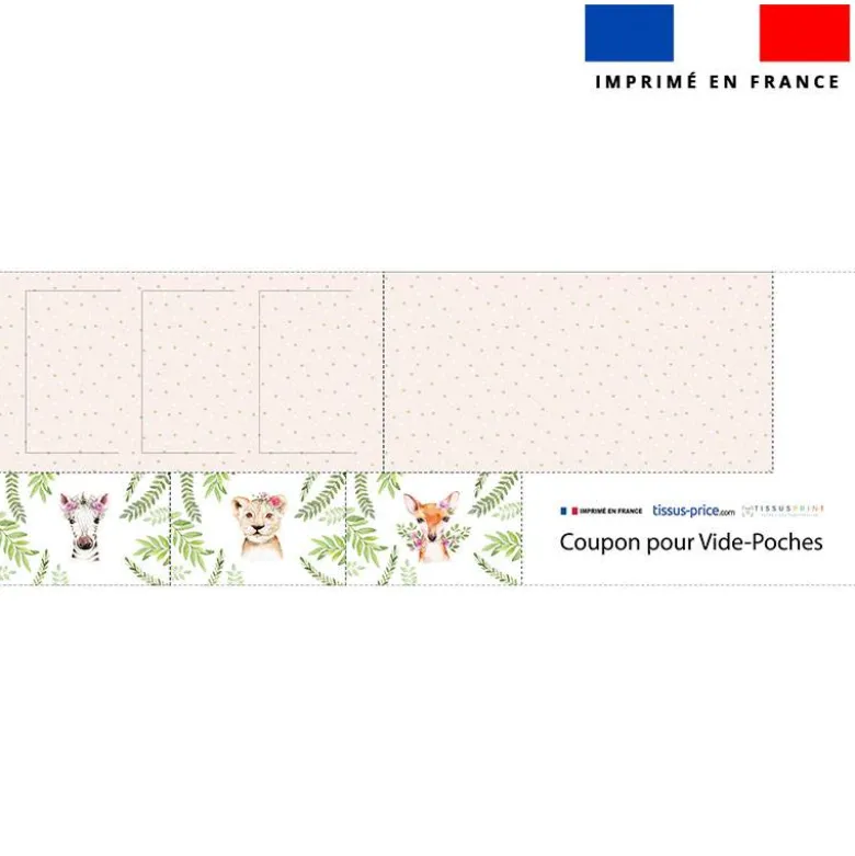 Coupon pour vide-poches motif animaux aquarelle