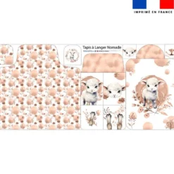 Coupon tapis à langer agneau aquarelle
