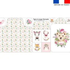 Coupon tapis à langer animaux aquarelle