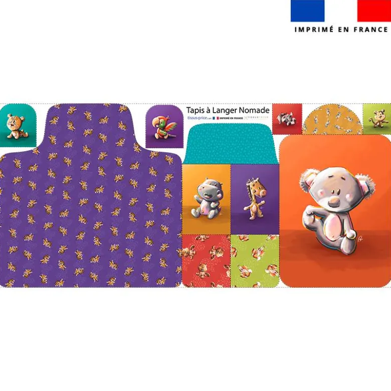 Coupon tapis à langer animaux du monde - Création Stillistic