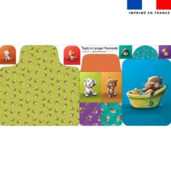 Coupon tapis à langer animaux du monde colorés - Création Stillistic