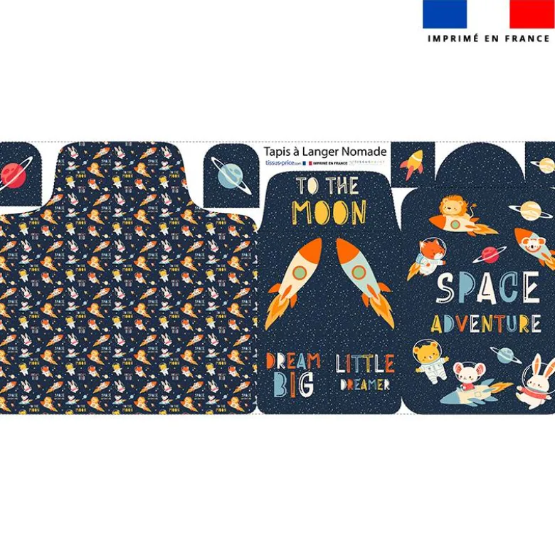 Coupon tapis à langer animaux dans l'espace