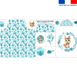 Coupon tapis à langer écureuil aquarelle