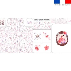 Coupon tapis à langer hérisson aquarelle