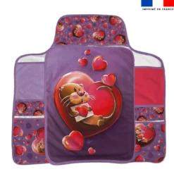 Coupon tapis à langer loutre et coeurs - Création Stillistic
