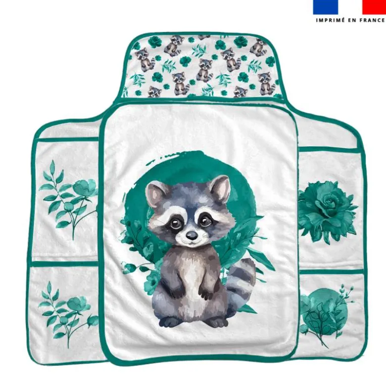 Coupon tapis à langer raton laveur aquarelle