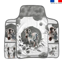 Coupon tapis à langer zèbre aquarelle