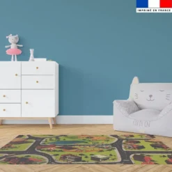 Coupon velours pour tapis de jeu motif city