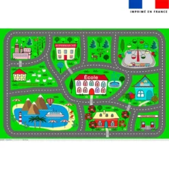 Coupon velours pour tapis de jeu motif circuit voiture ville