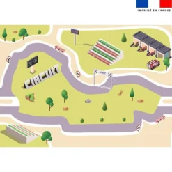 Coupon velours pour tapis de jeu motif racing