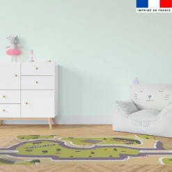 Coupon velours pour tapis de jeu motif racing