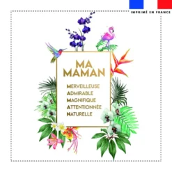 Coupon 45x45 cm blanc motif maman exotique