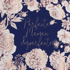 Coupon 45x45 cm bleue motif maman parfaite rose gold