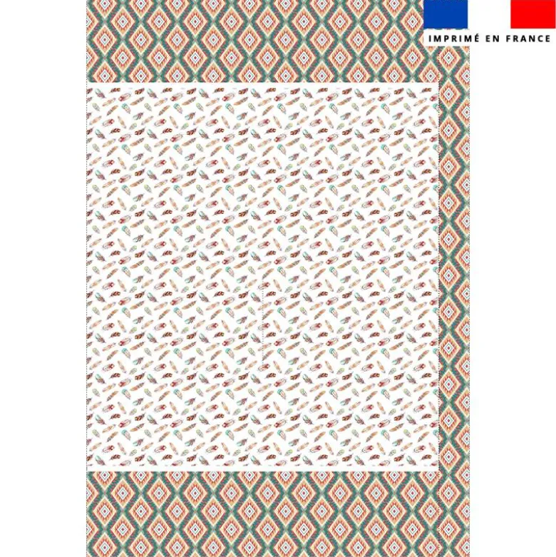 Coupon 135x200 cm de mousseline pour poncho de plage motif boho