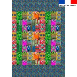 Coupon 135x200 cm de mousseline pour poncho de plage motif wax
