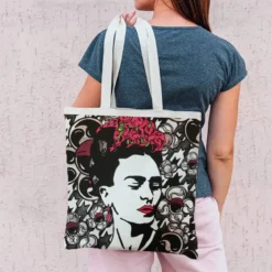 Coupon 45x45 cm - Femme mexicaine fond pied de poule - Création Anne-Sophie Dozoul